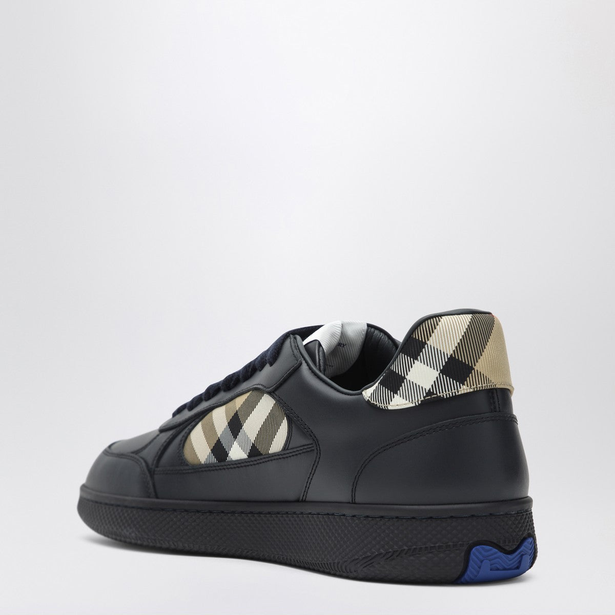 Burberry Indigo blue leather and Check sneaker Terrace Burberry