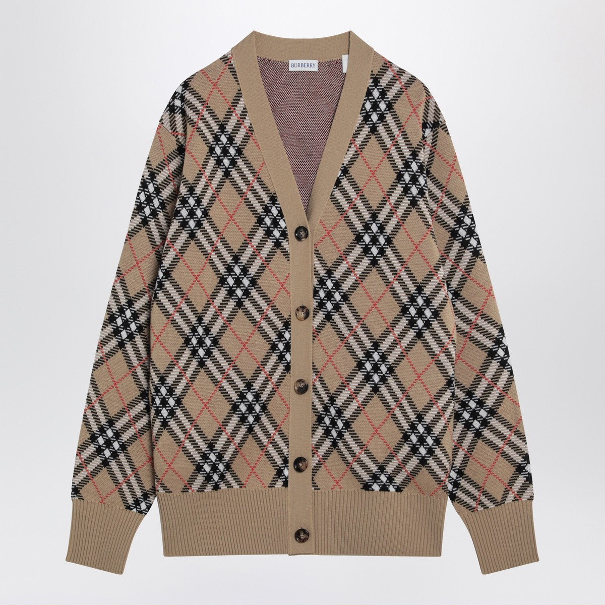 Burberry Wool and mohair blend check cardigan Burberry