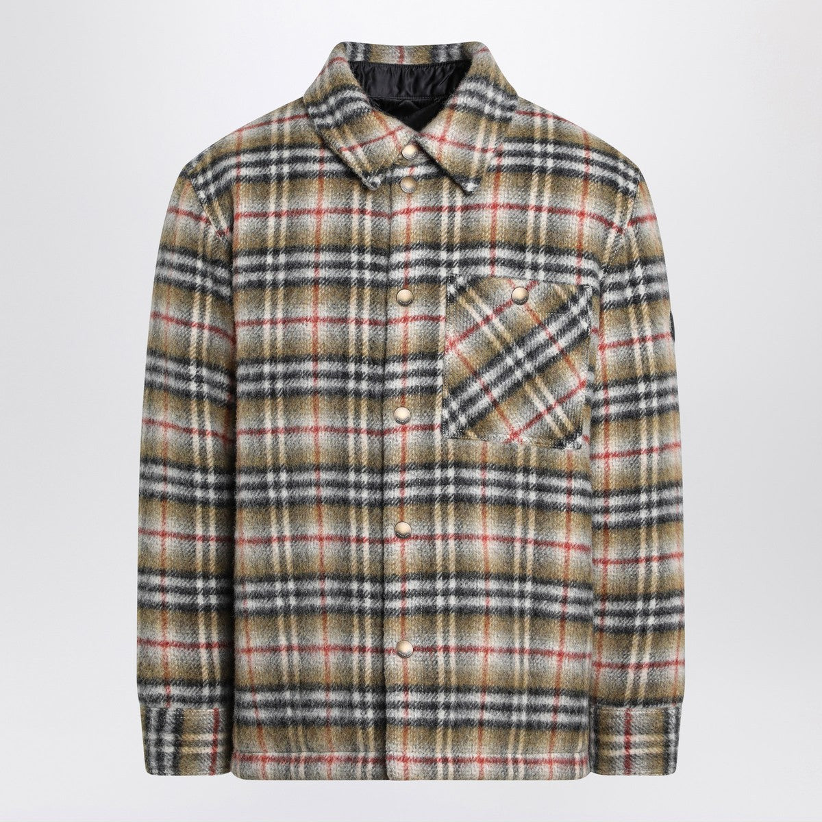 Burberry Beige checked wool shirt jacket Burberry
