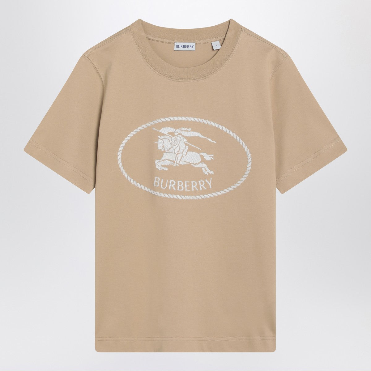Burberry Light beige T-shirt with Equestrian Knight Design Burberry