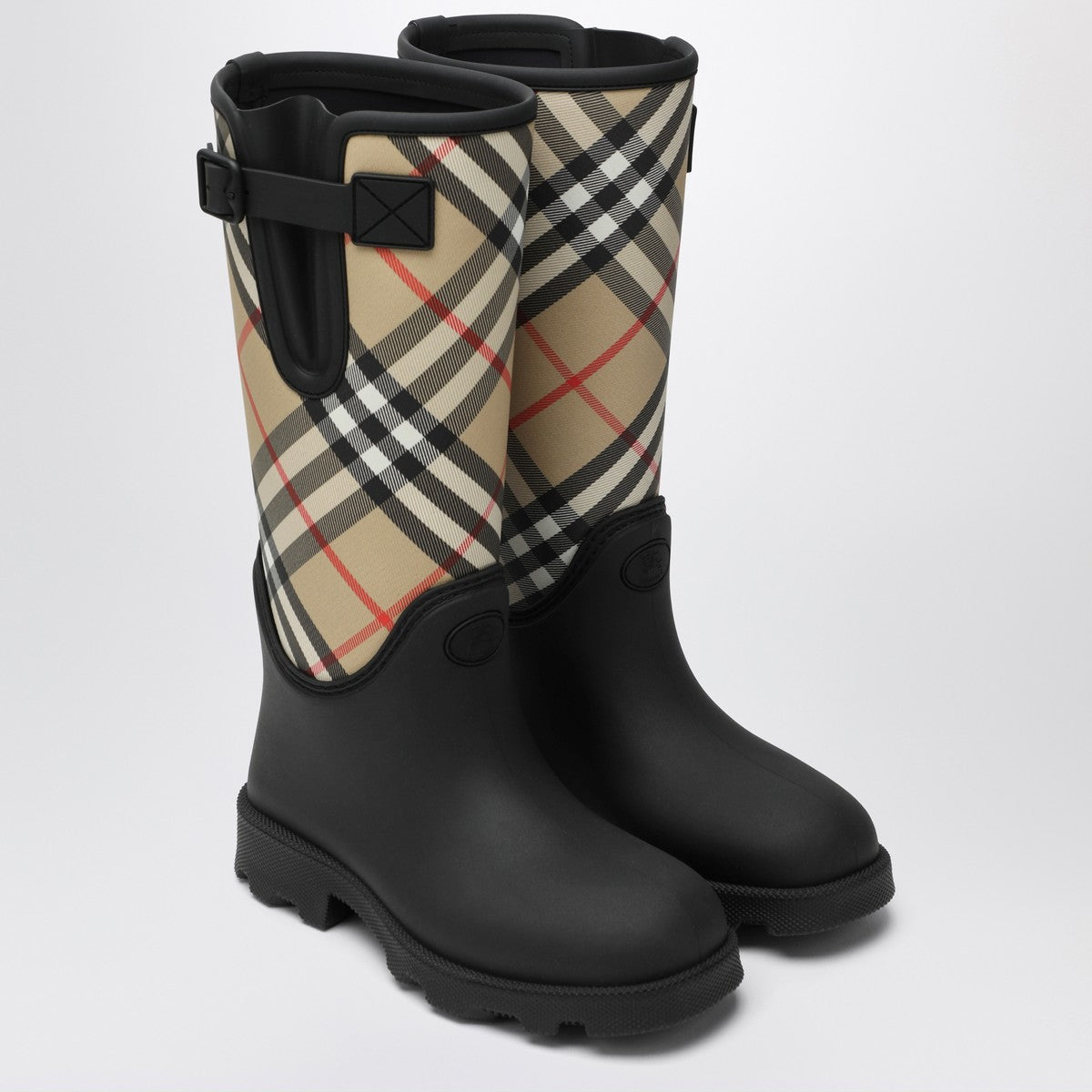 Burberry Tall black Marsh Stamp rubber boots