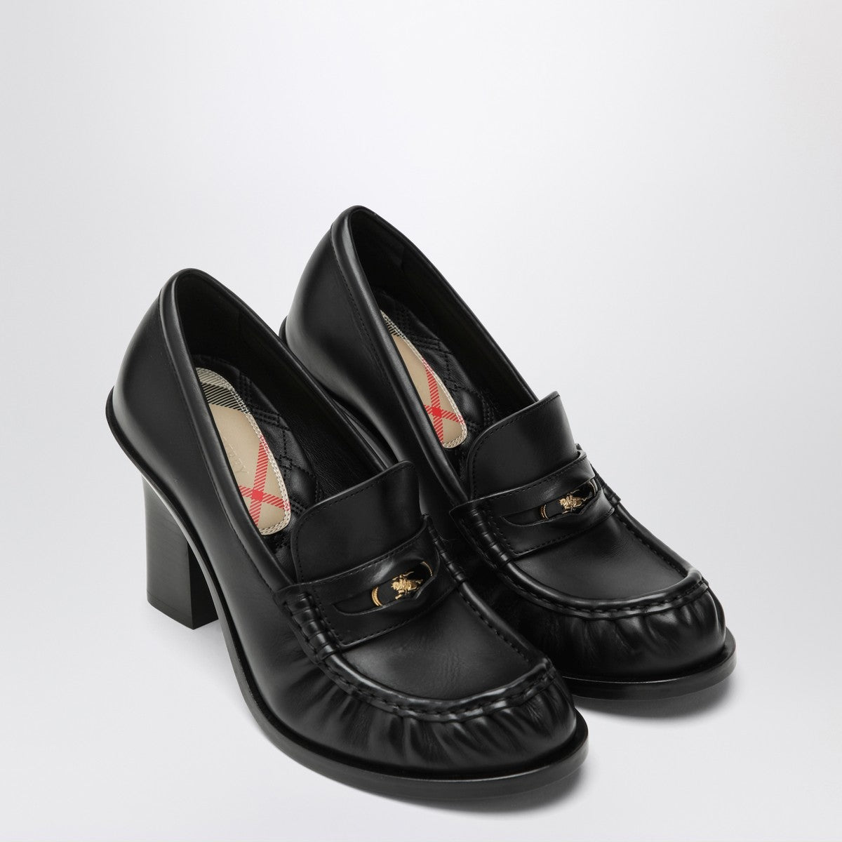 Burberry Cadet black leather loafers with heel Burberry