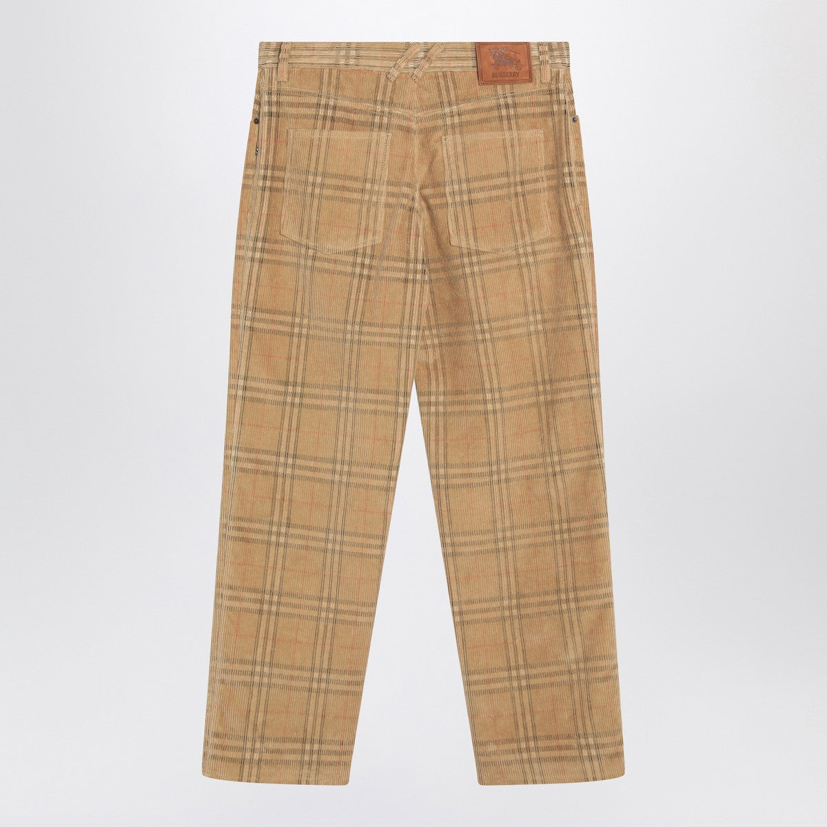 Burberry Sand-coloured check corduroy trousers Burberry