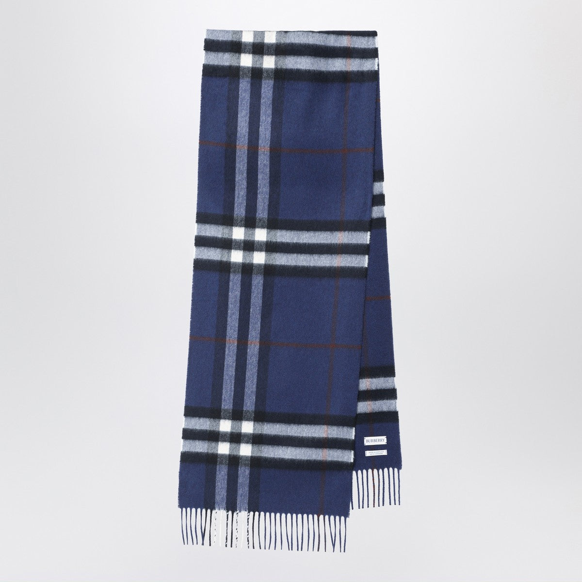 Burberry Blue cashmere scarf with Check pattern Burberry