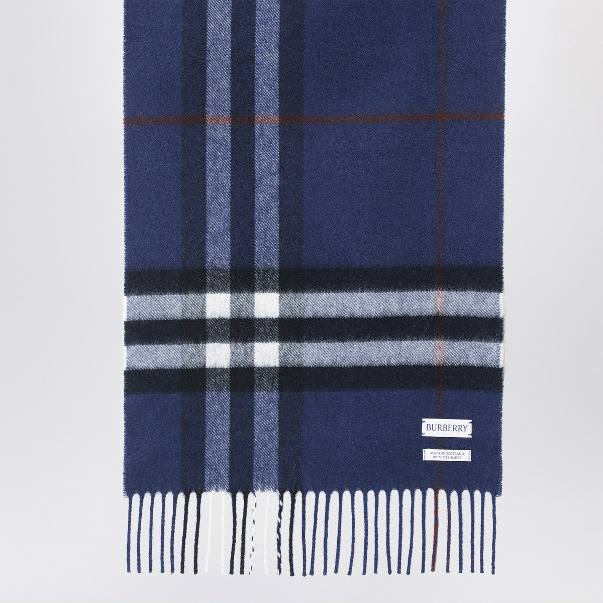 Burberry Blue cashmere scarf with Check pattern Burberry