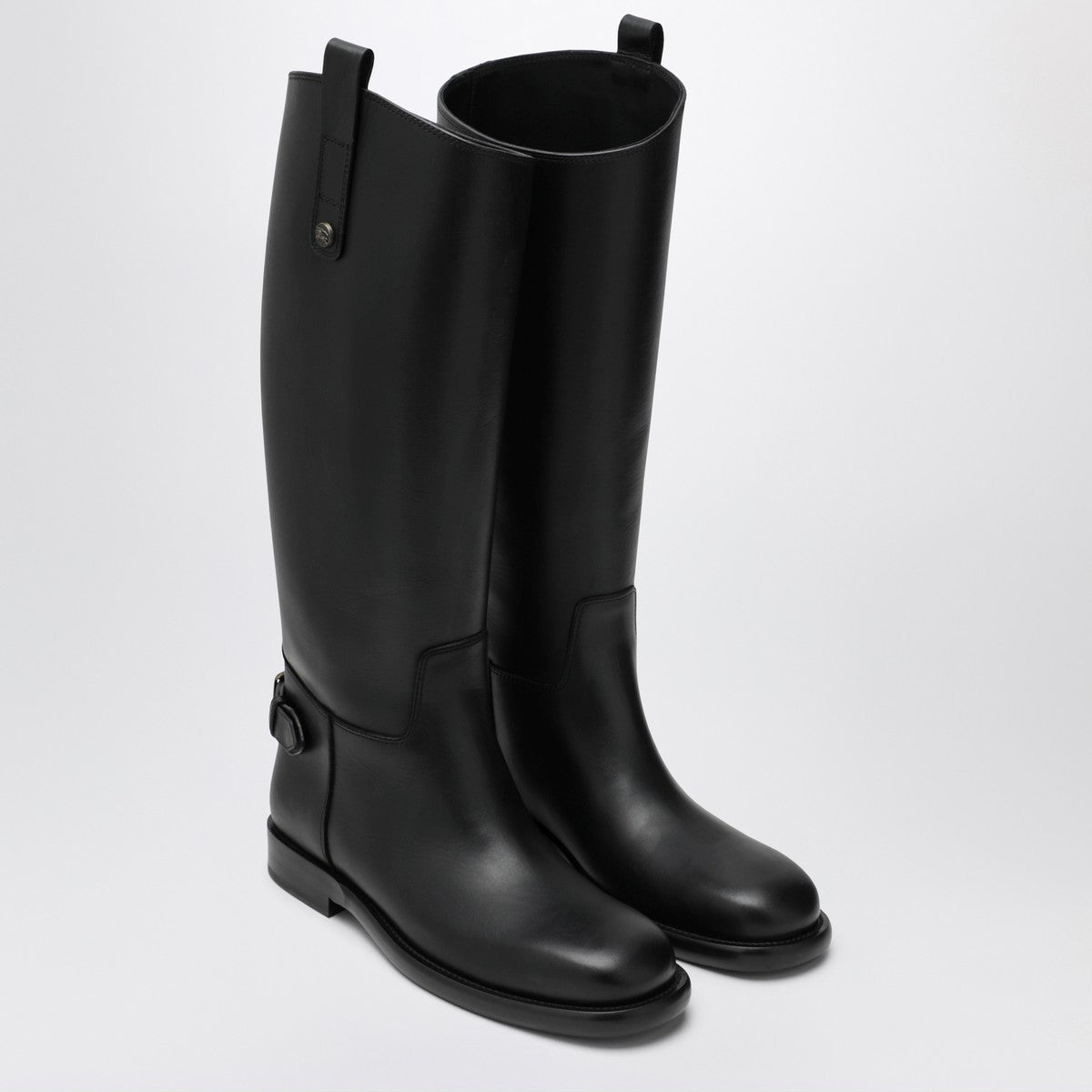 Burberry Black Cavalier leather boots Burberry