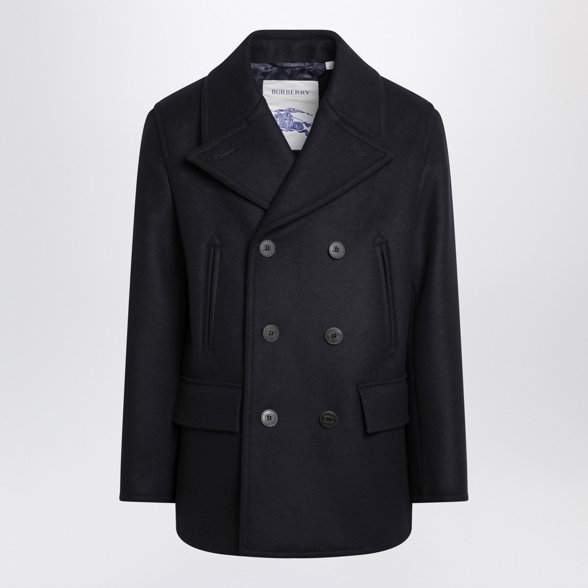 Burberry Navy blue wool double-breasted coat Burberry