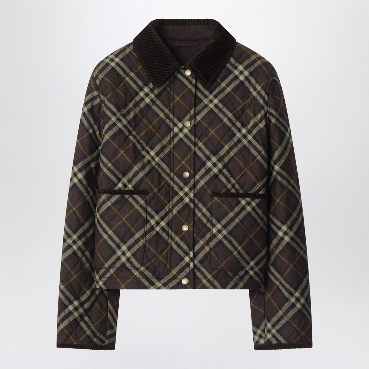 Burberry Cropped quilted nylon jacket with Check pattern Burberry