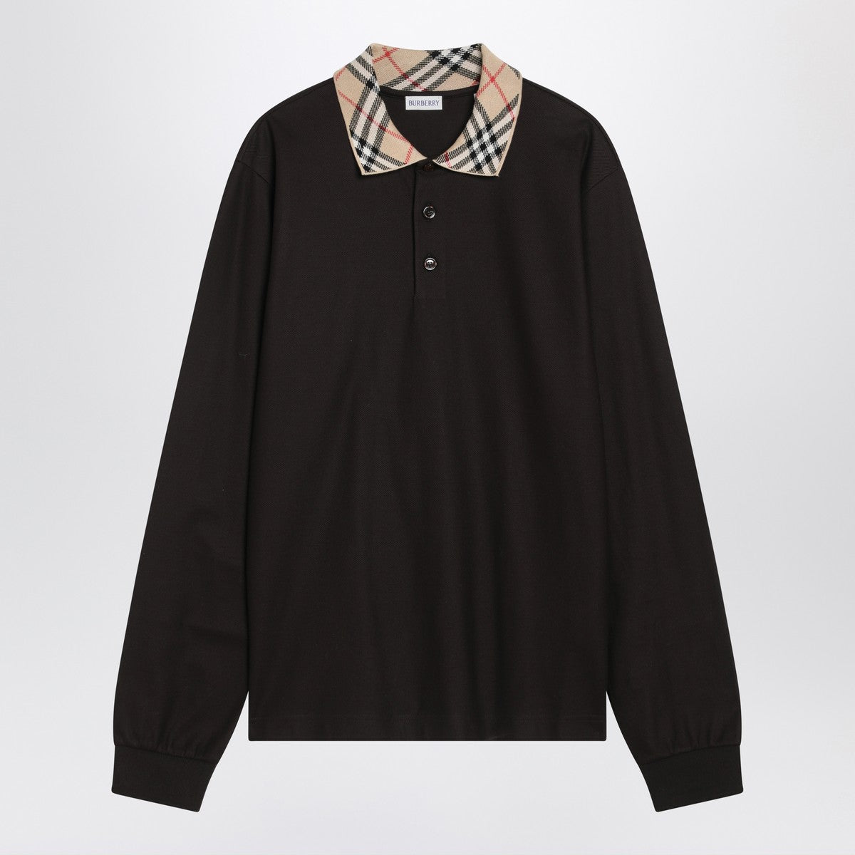 Burberry Brown polo shirt with Check collar Burberry