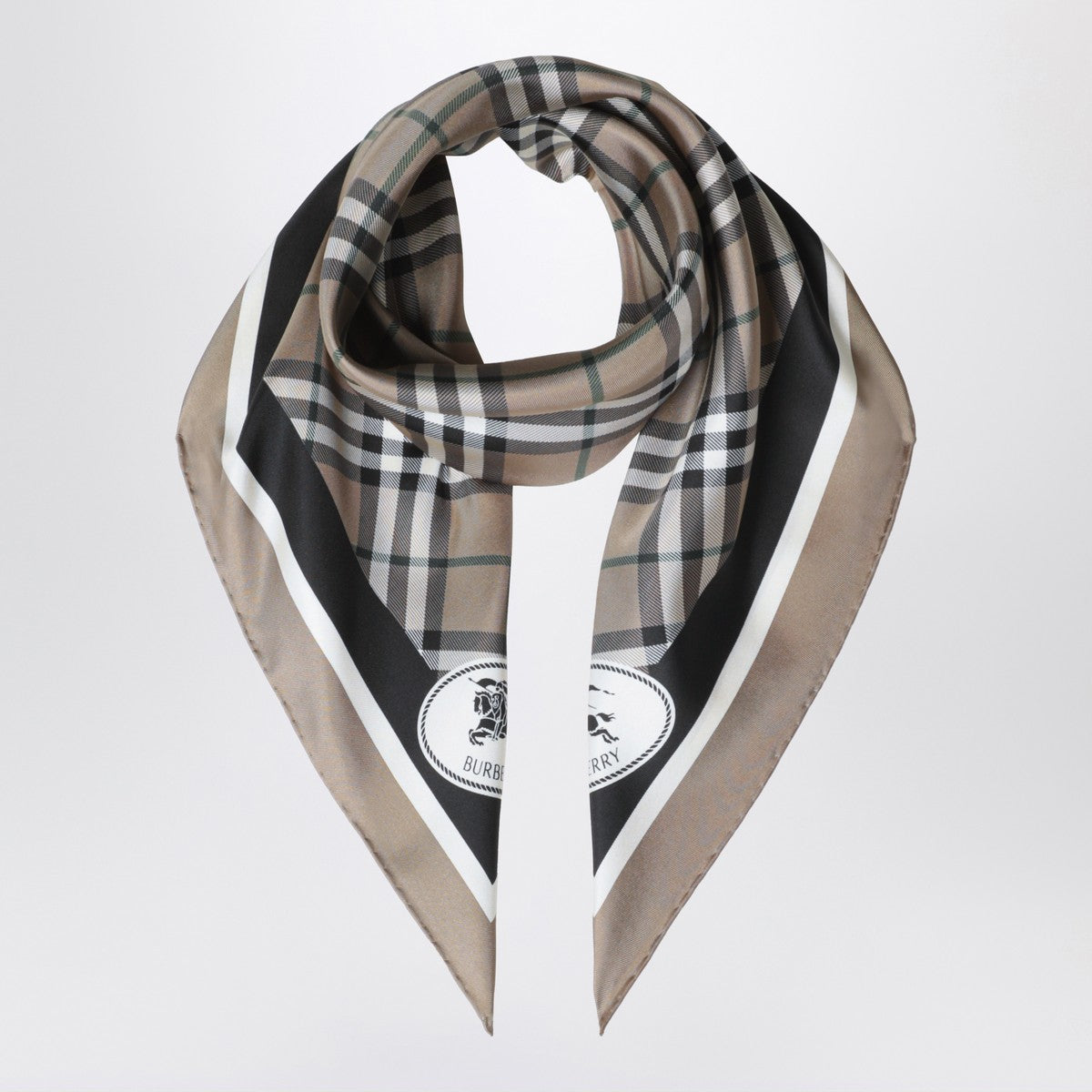 Burberry Silk scarf Check light brown Burberry