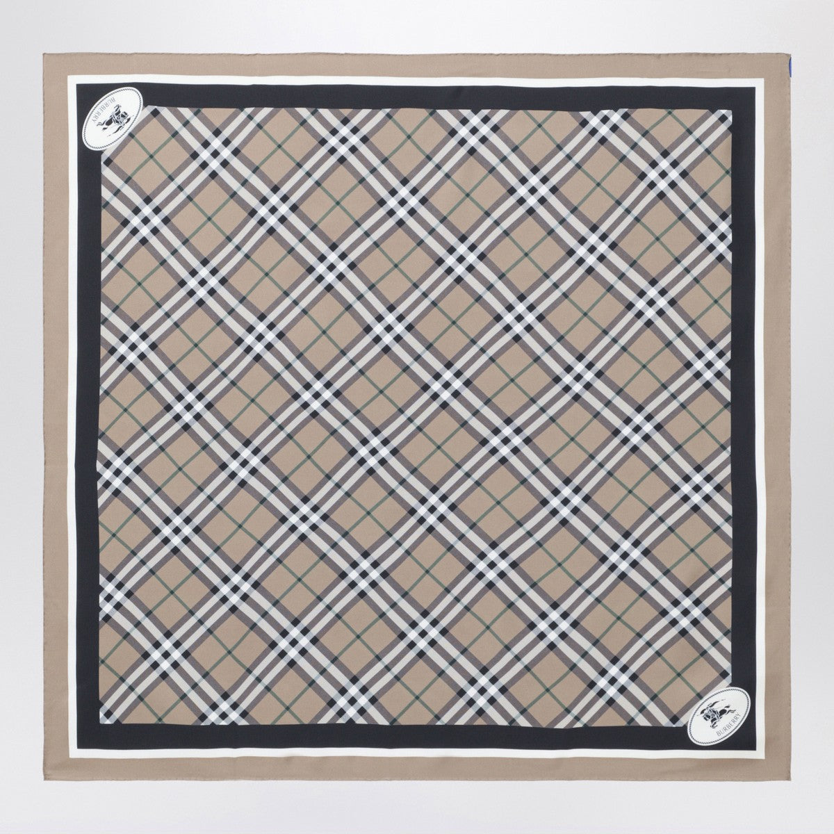 Burberry Silk scarf Check light brown Burberry