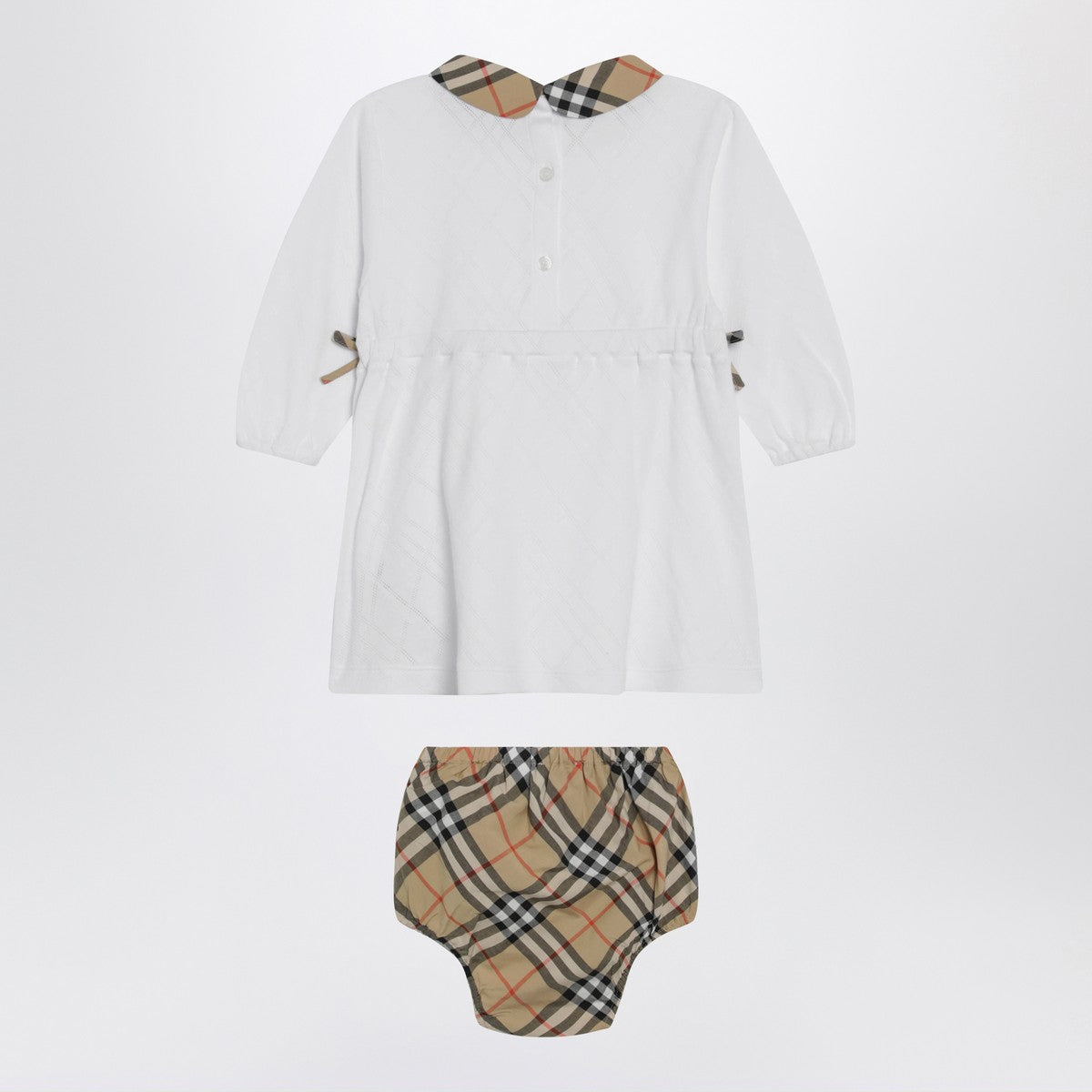 Burberry White set with Check motif trims Burberry