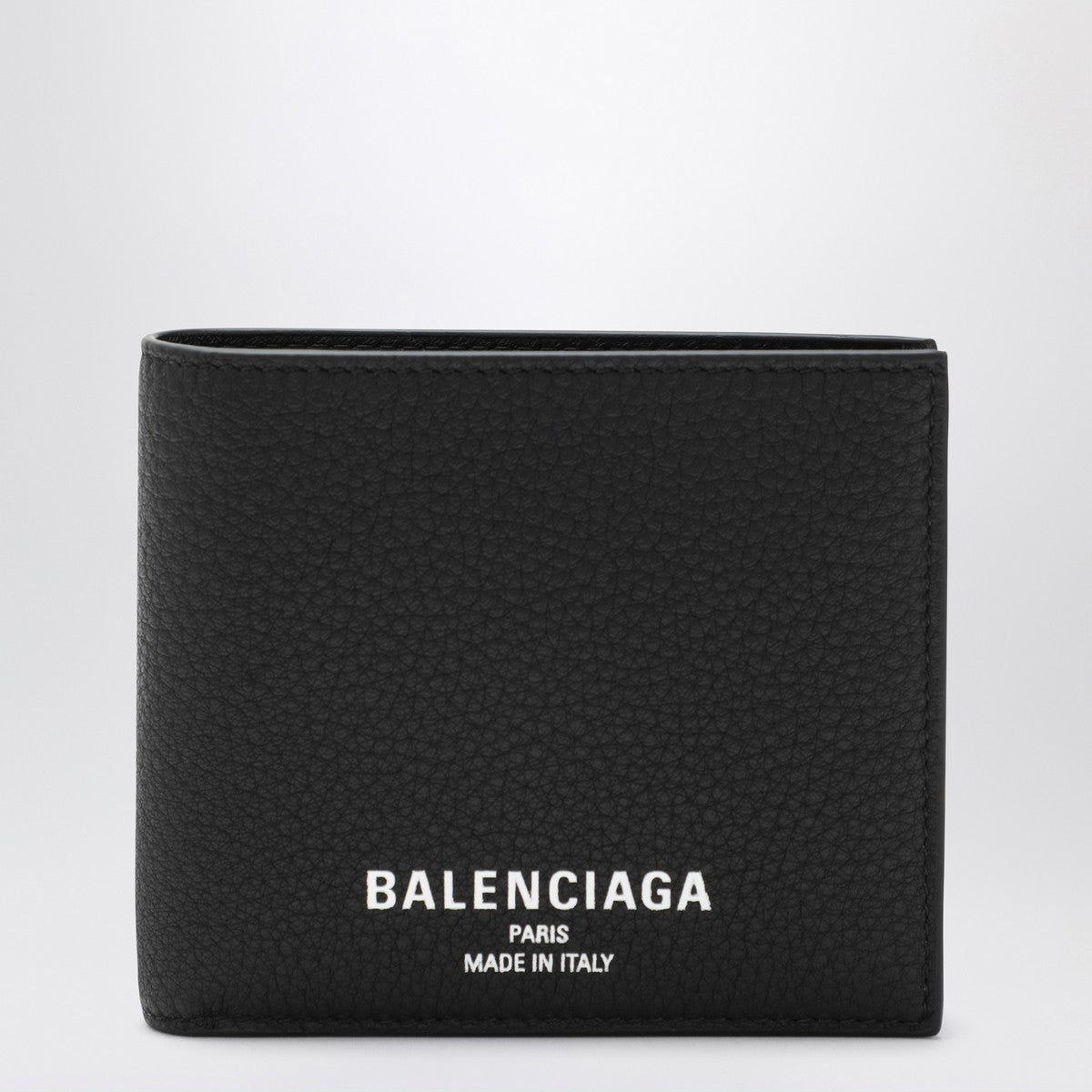 Balenciaga Black bi-fold Credit wallet in hammered leather Balenciaga
