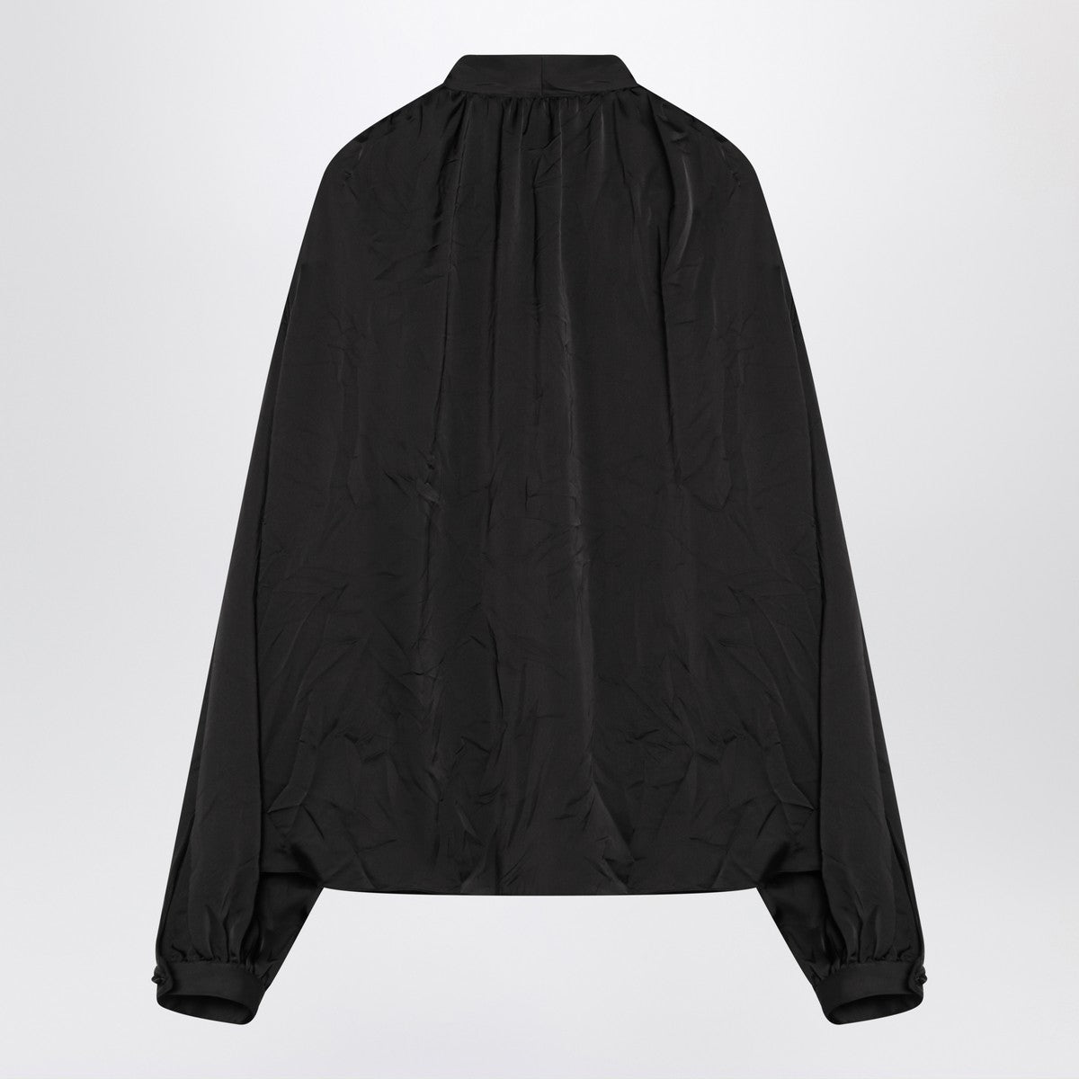 Balenciaga Black satin blouse with bow Balenciaga