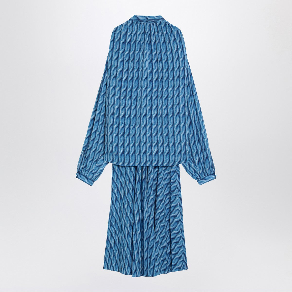 Balenciaga Midi dress with bow and blue print Balenciaga