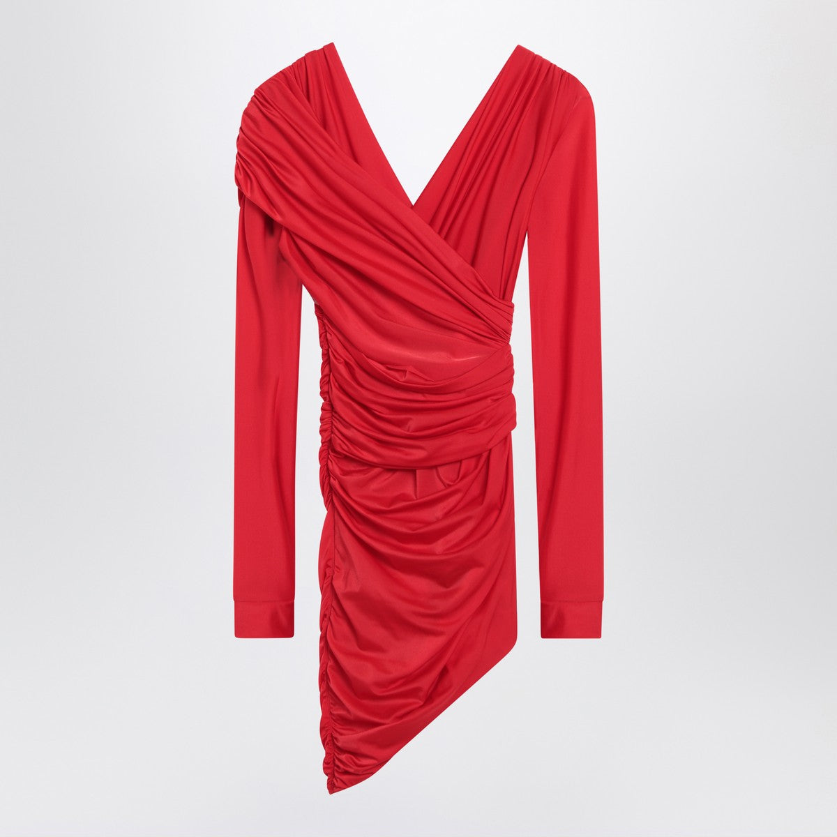 Balenciaga Draped mini dress in red jersey Balenciaga