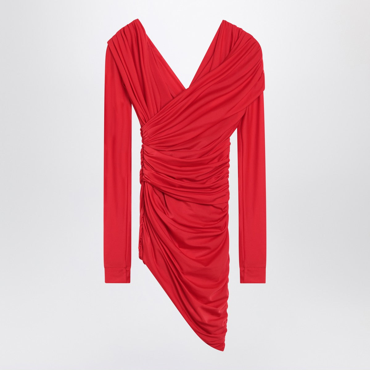 Balenciaga Draped mini dress in red jersey Balenciaga