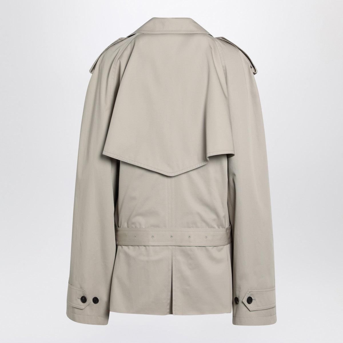 Balenciaga Beige cropped trench coat in cotton twill Balenciaga