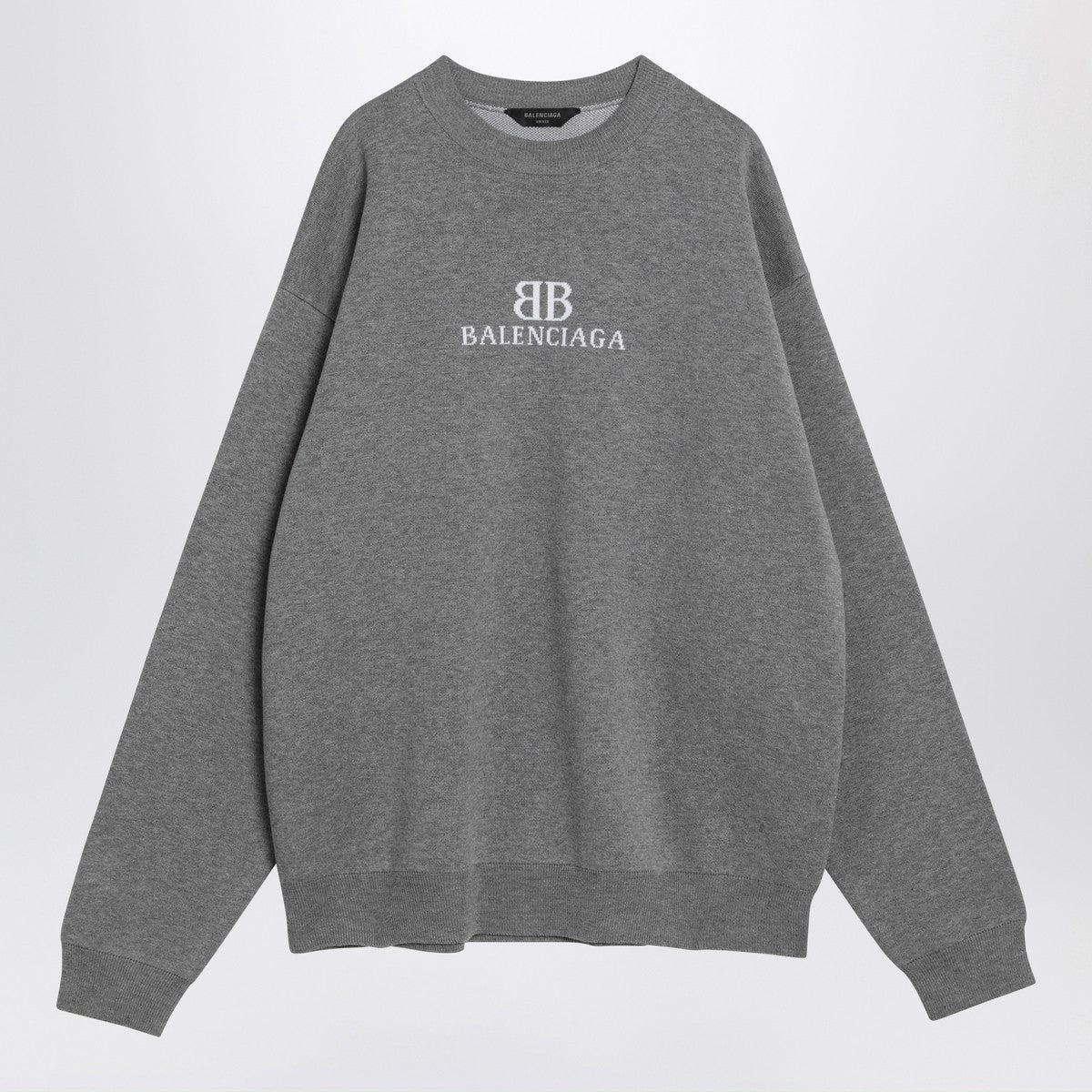 Balenciaga Grey cotton sweater with logo Balenciaga