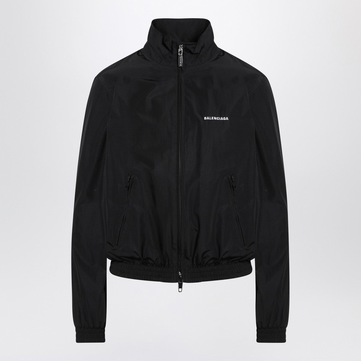 Balenciaga Black bomber jacket with zip and logo Balenciaga