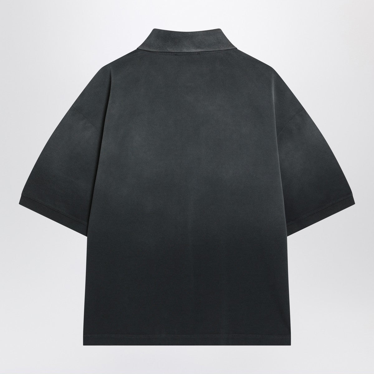 Alexander McQueen Faded effect black polo shirt in cotton Alexander Mcqueen