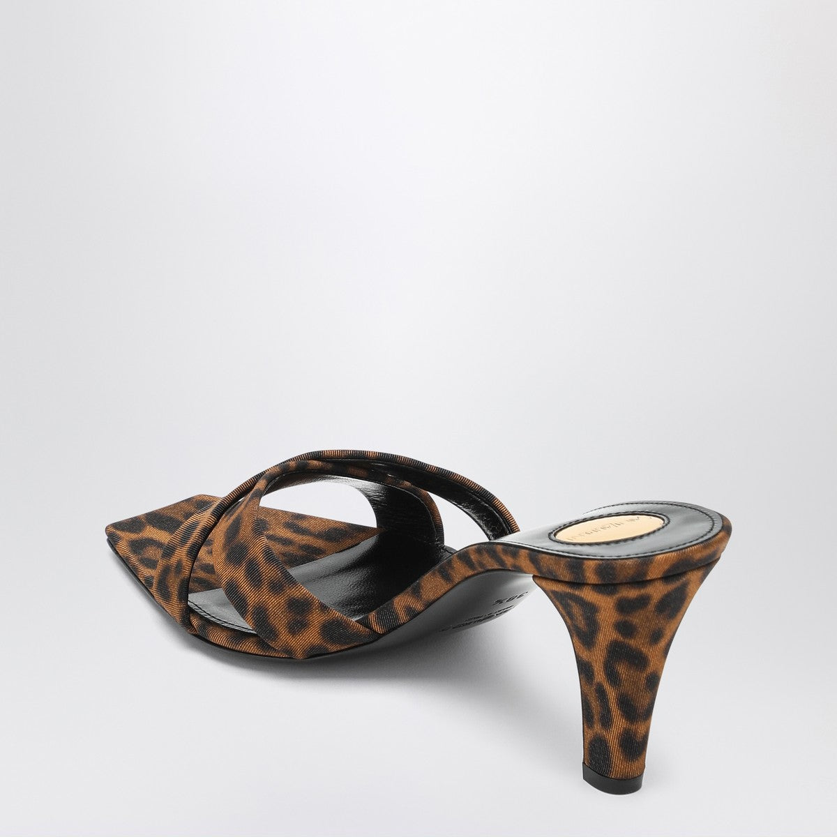 Saint Laurent Mule Jill in gros-grain leopard print Saint Laurent
