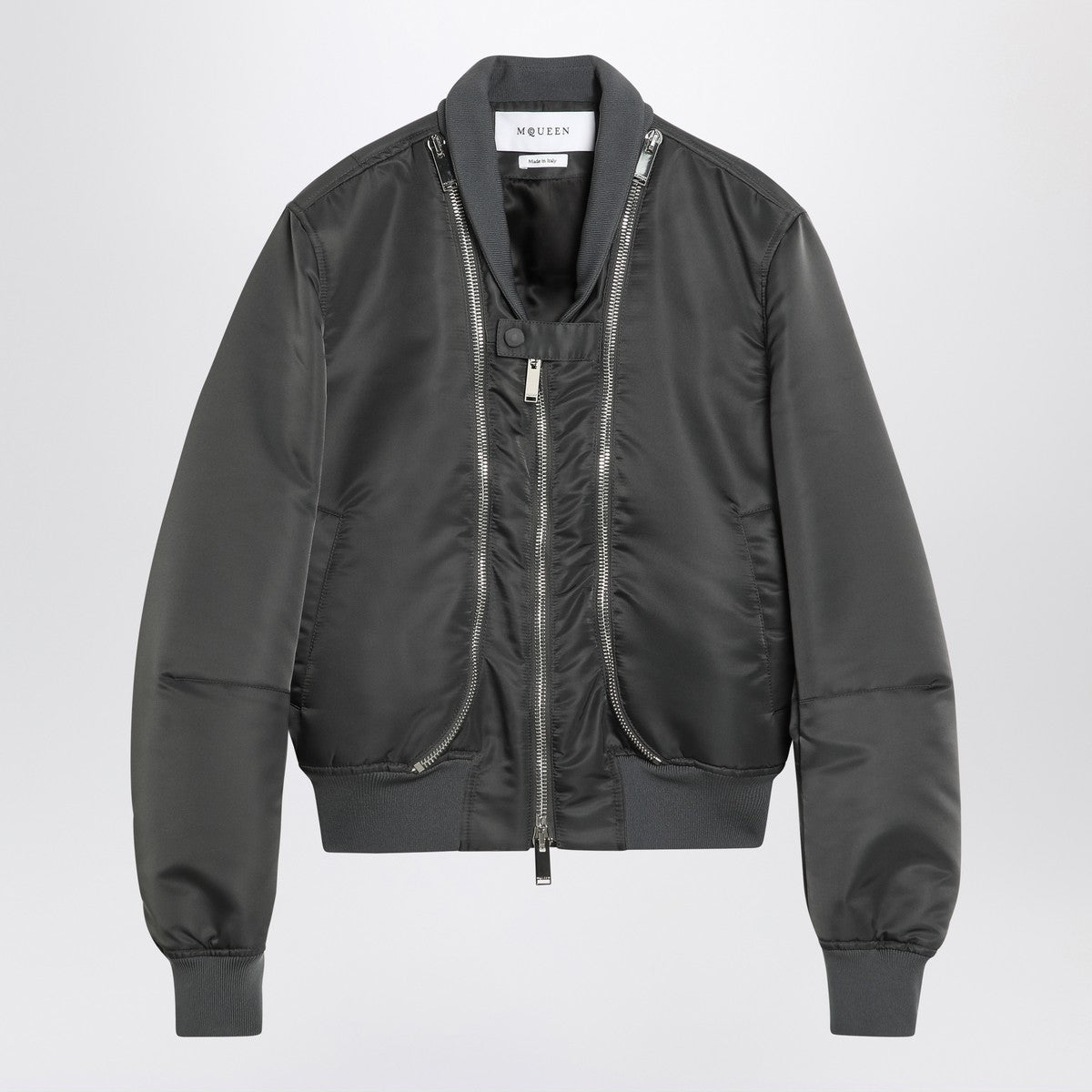 Alexander McQueen Grey zipped bomber jacket Alexander Mcqueen