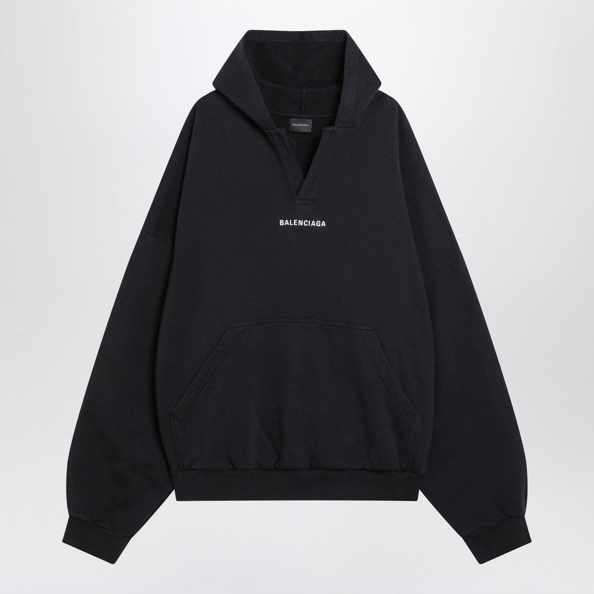 Balenciaga Faded black polo hoodie Balenciaga
