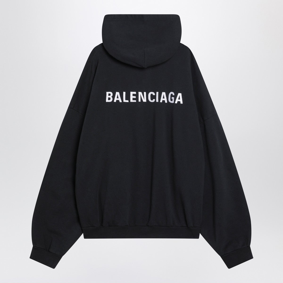 Balenciaga Back polo sweatshirt in faded black fleece Balenciaga