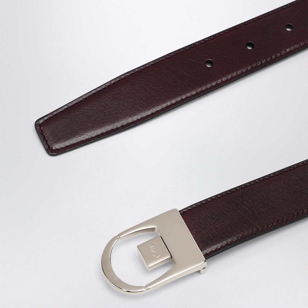 Saint Laurent Reversible belt in black/burgundy leather Saint Laurent