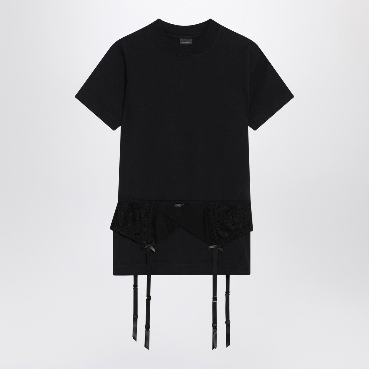 Balenciaga Black jersey stretch lingerie T-shirt Balenciaga