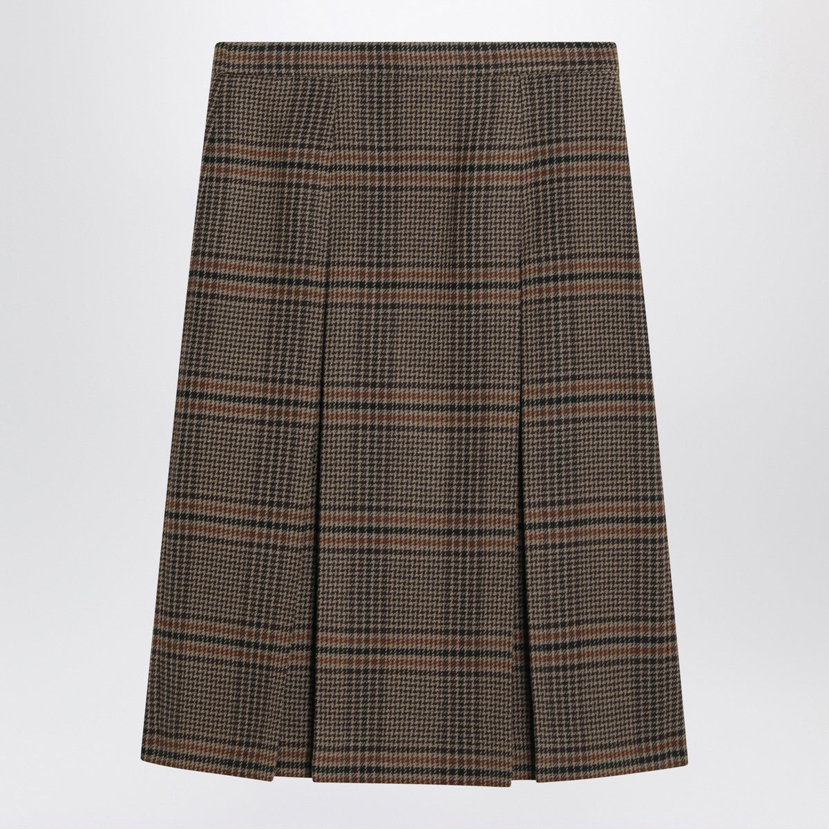 Saint Laurent Prince of Wales wool midi skirt Saint Laurent