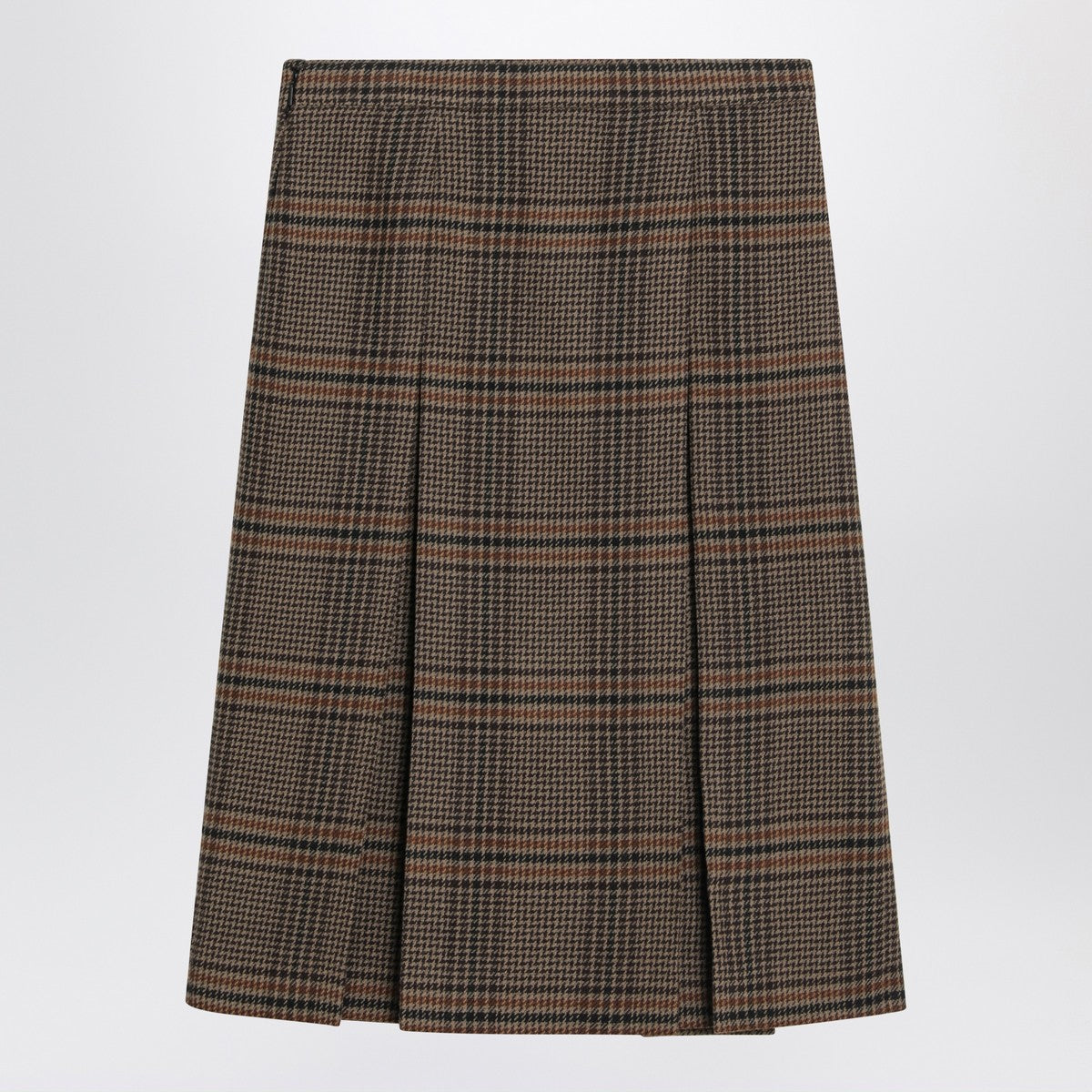 Saint Laurent Prince of Wales wool midi skirt Saint Laurent
