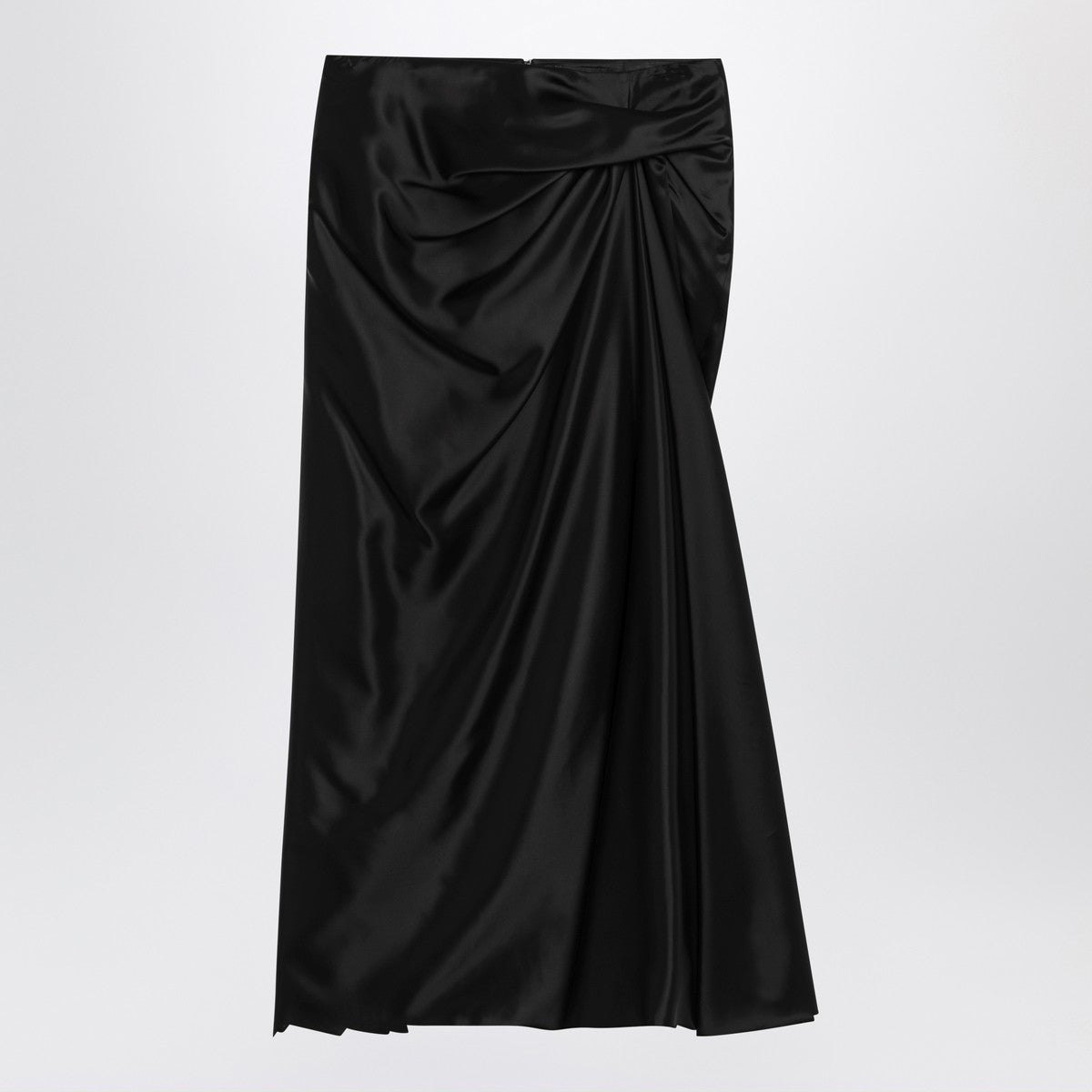Balenciaga Draped black skirt in cupro twill Balenciaga