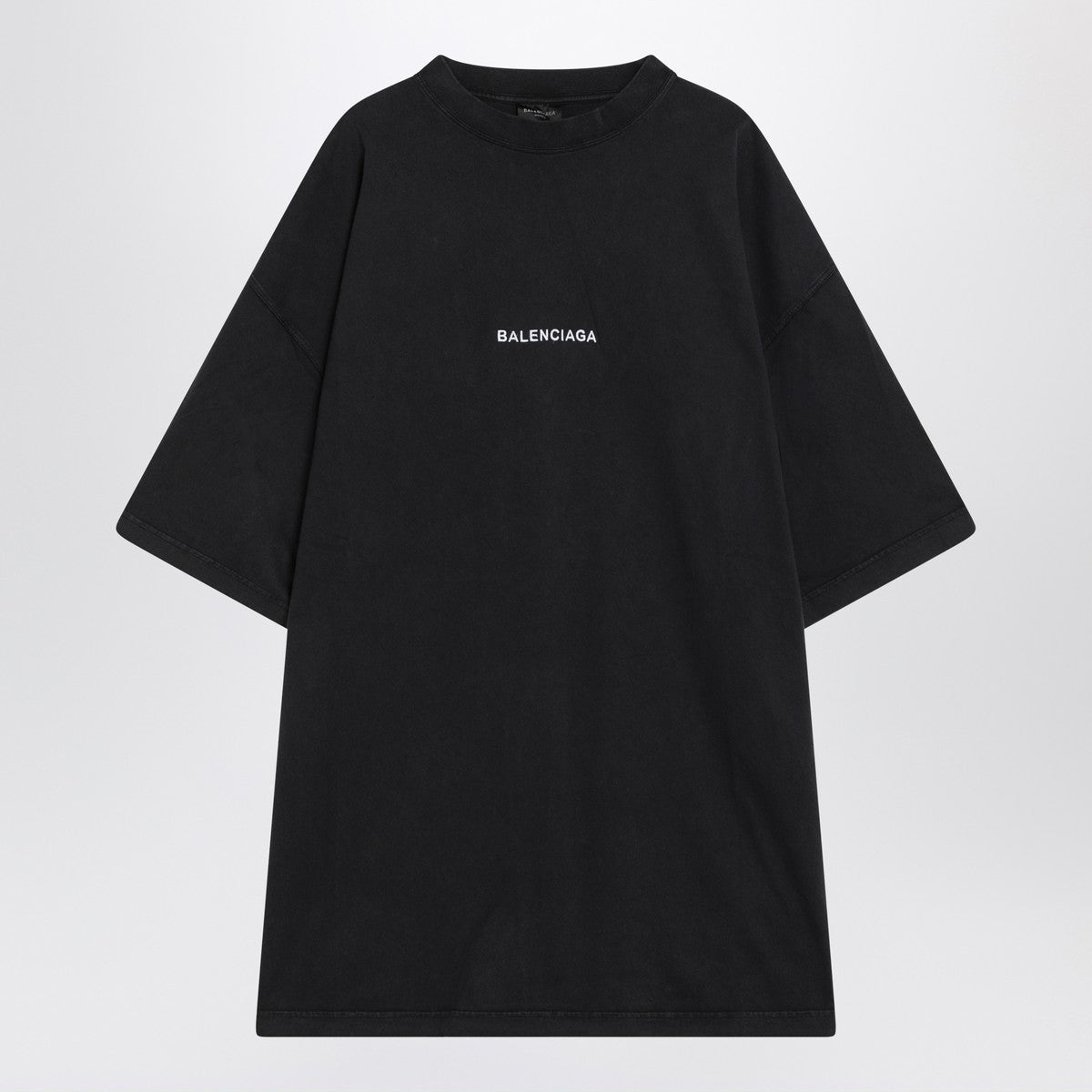 Balenciaga Faded black dry fleece Uniform Merch T-shirt Balenciaga