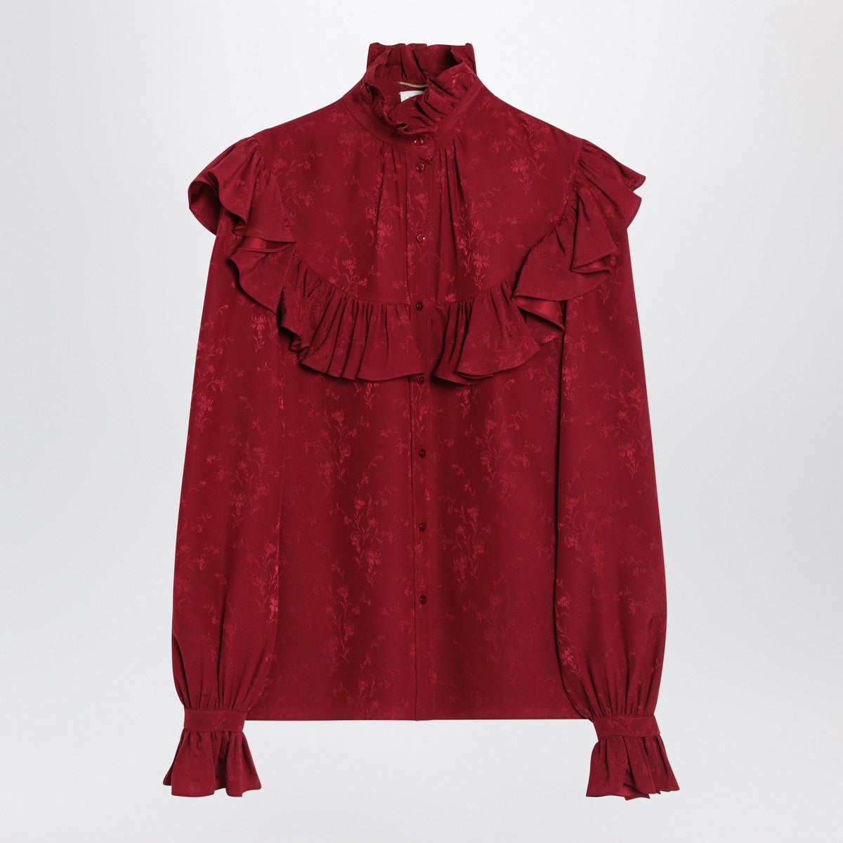 Saint Laurent Red damask silk shirt Saint Laurent
