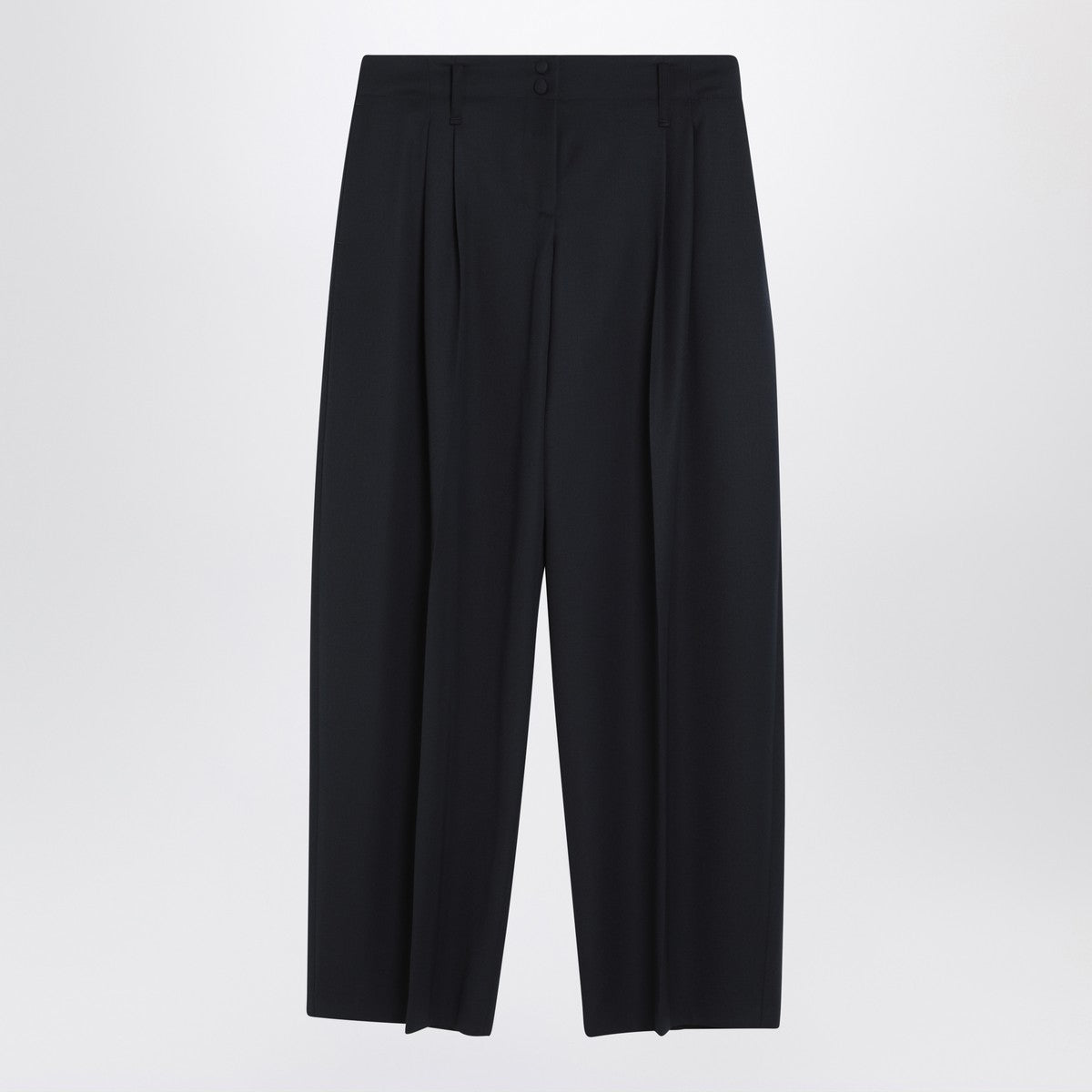 Alexander McQueen Wide navy blue wool trousers Alexander Mcqueen