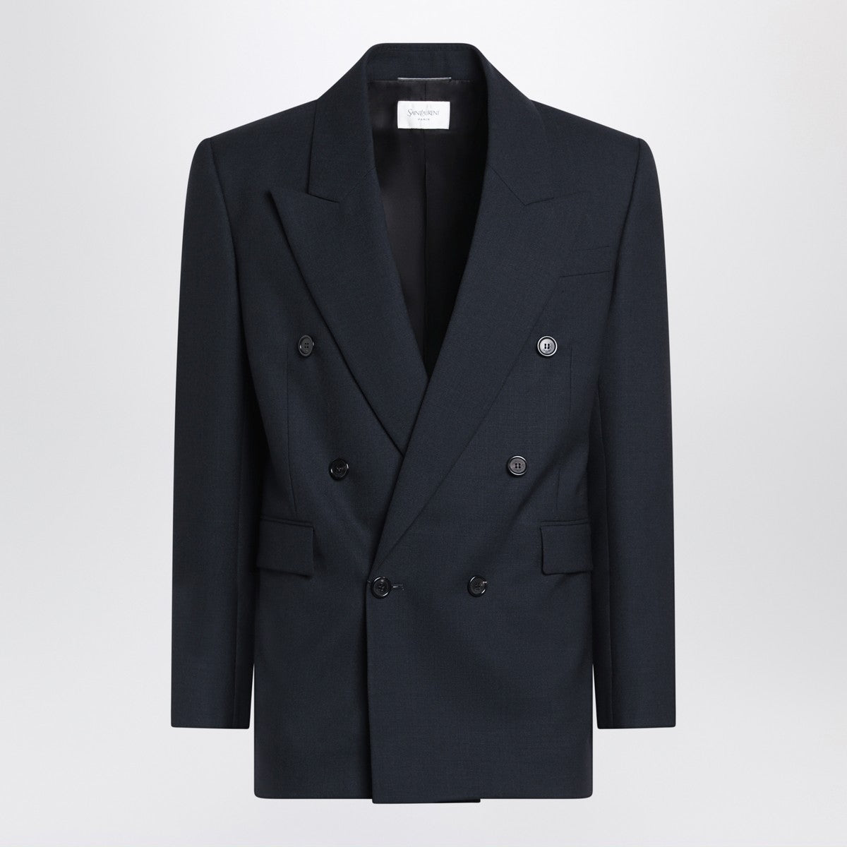 Saint Laurent Double-breasted navy blue wool jacket Saint Laurent