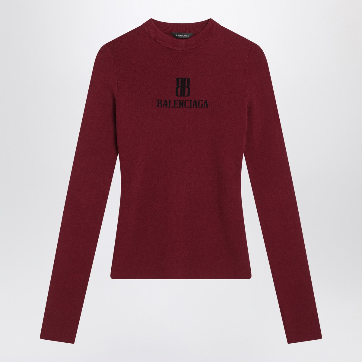 Balenciaga Ribbed burgundy Nano BB sweater Balenciaga