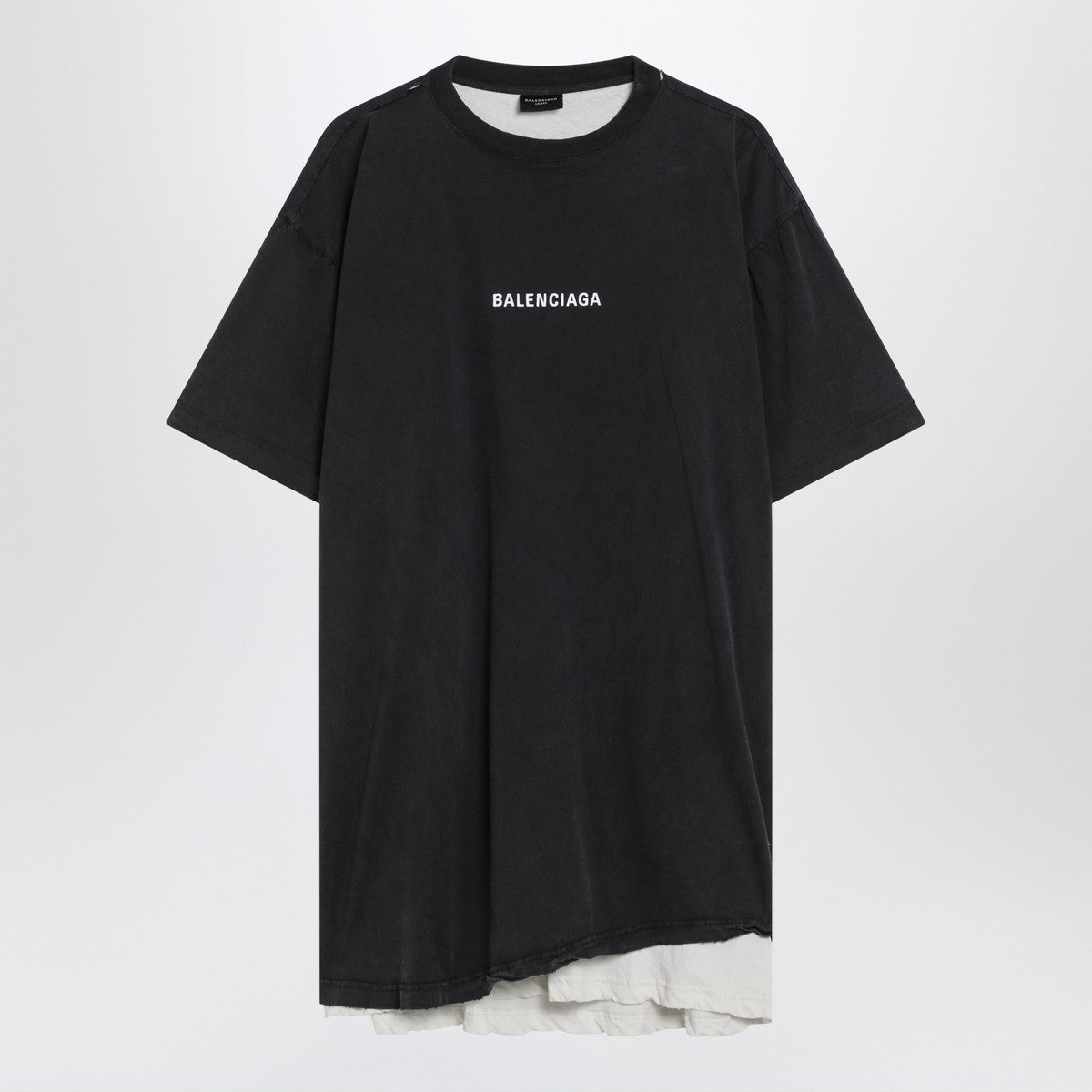 Faded black double Balenciaga Back T-shirt Balenciaga