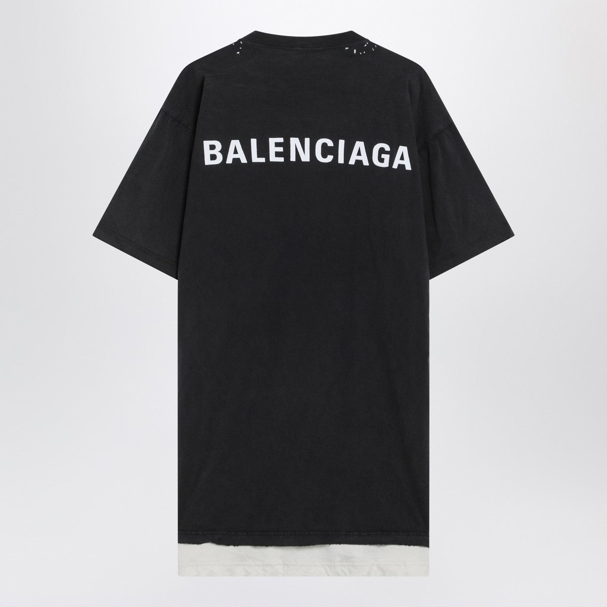 Faded black double Balenciaga Back T-shirt Balenciaga