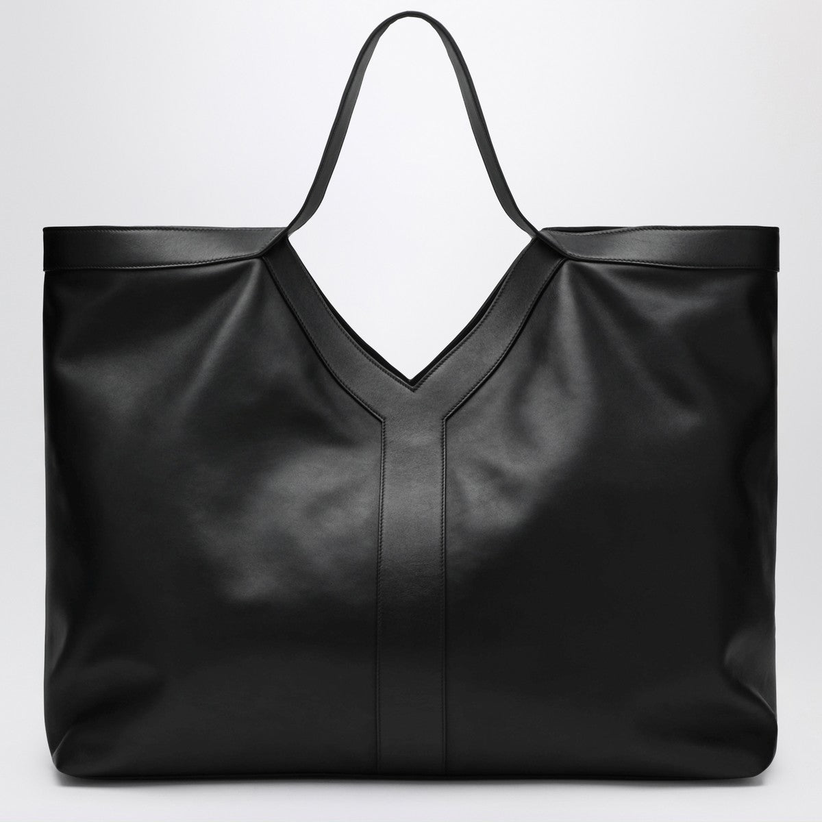 Saint Laurent Maxi Y tote bag black pebbled leather Saint Laurent