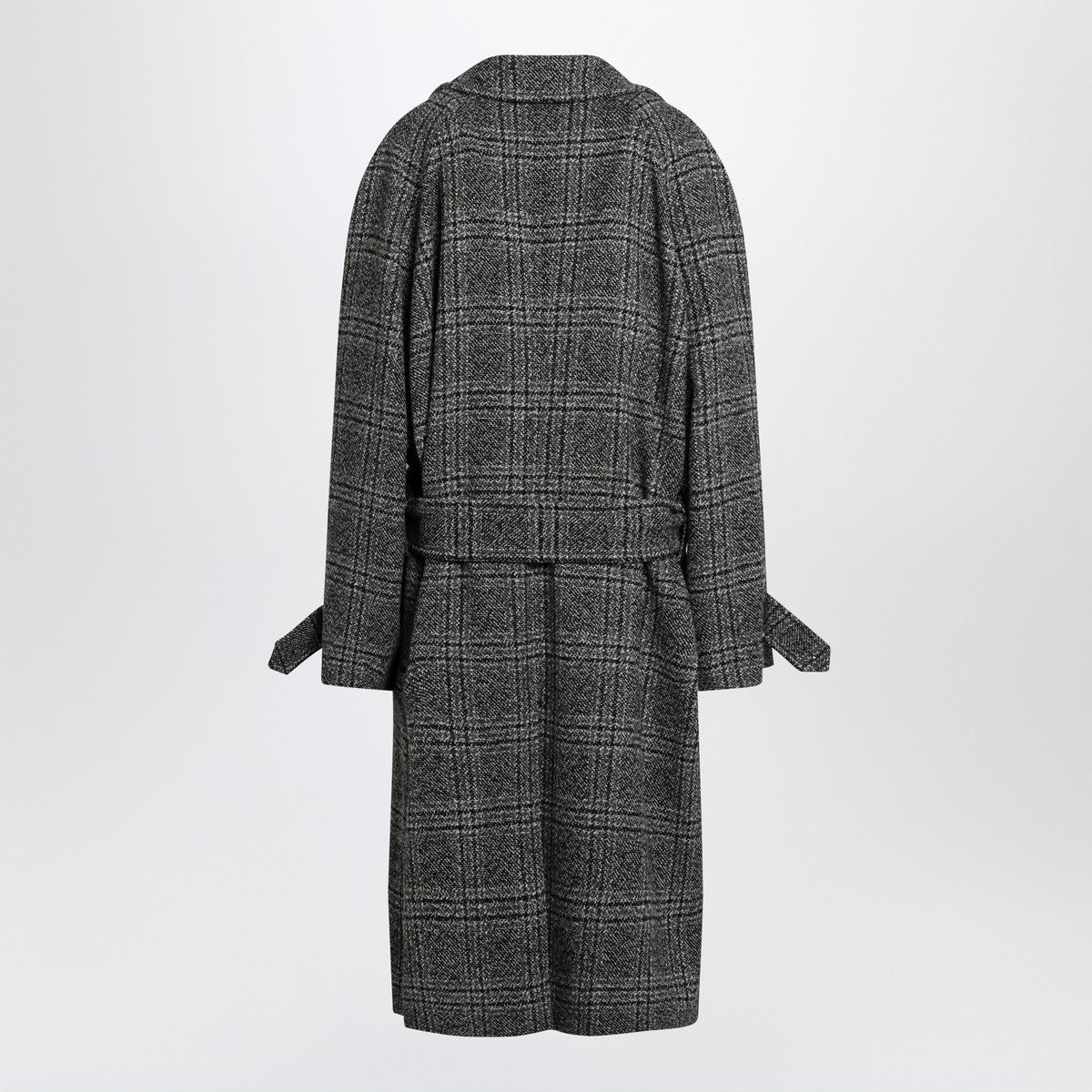 Balenciaga Raglan One Layer coat in black/grey check Balenciaga