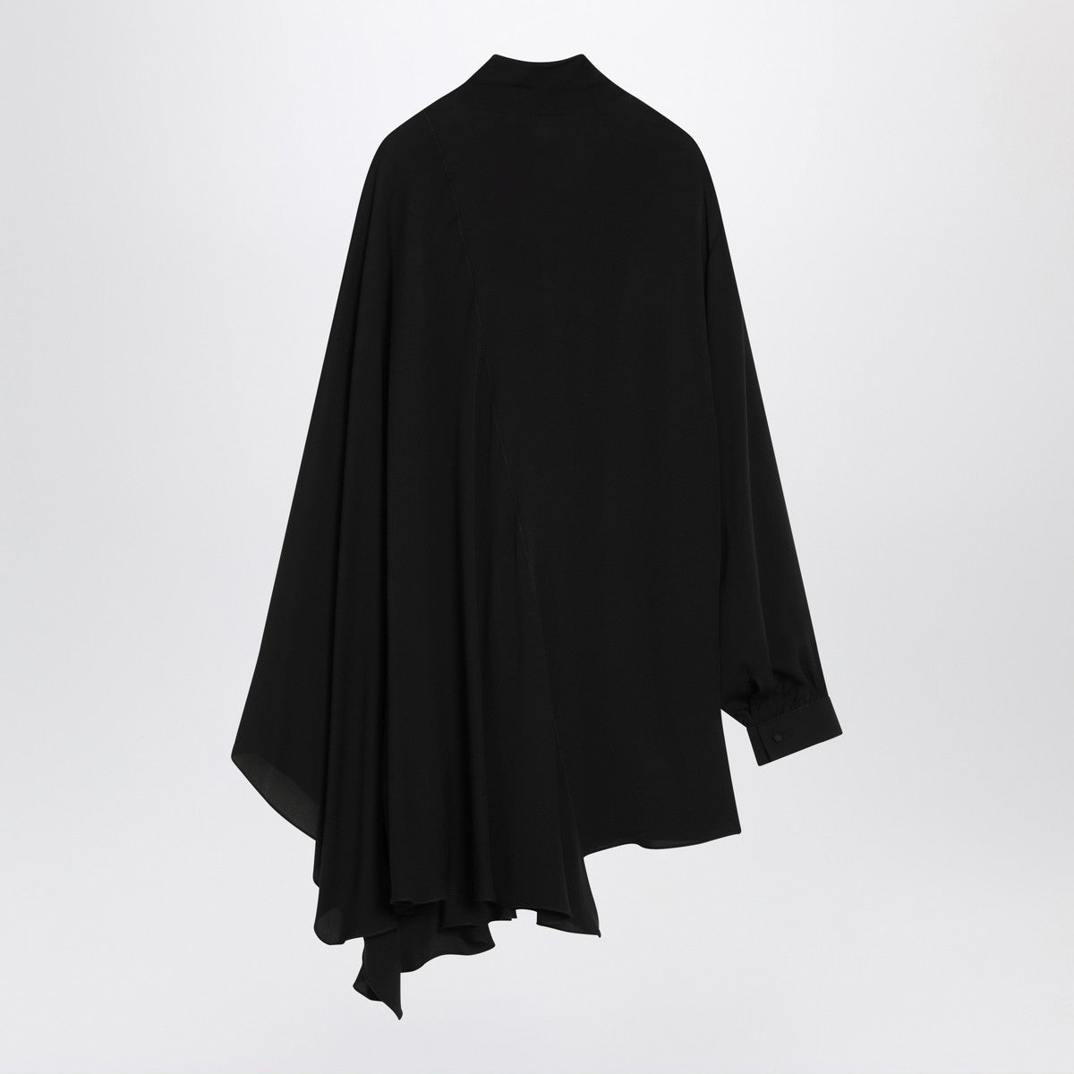 Balenciaga Asymmetric black silk blouse with scarf Balenciaga