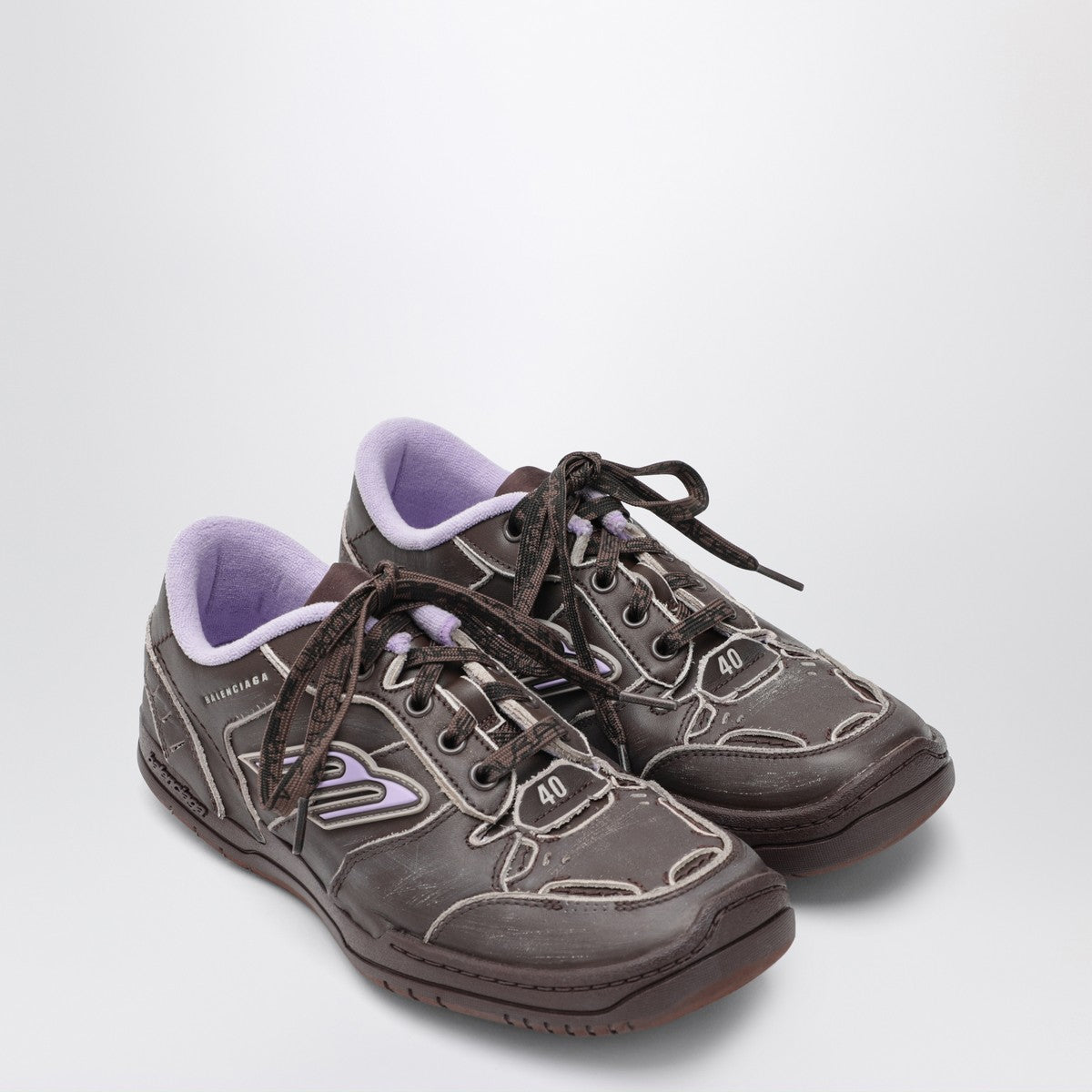 Balenciaga Hamptons Worn-Out sneakers brown and lilac Balenciaga