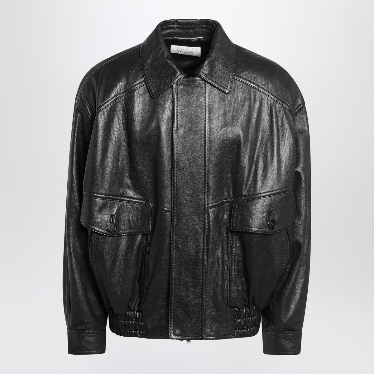 Saint Laurent Black balloon bomber jacket in leather Saint Laurent