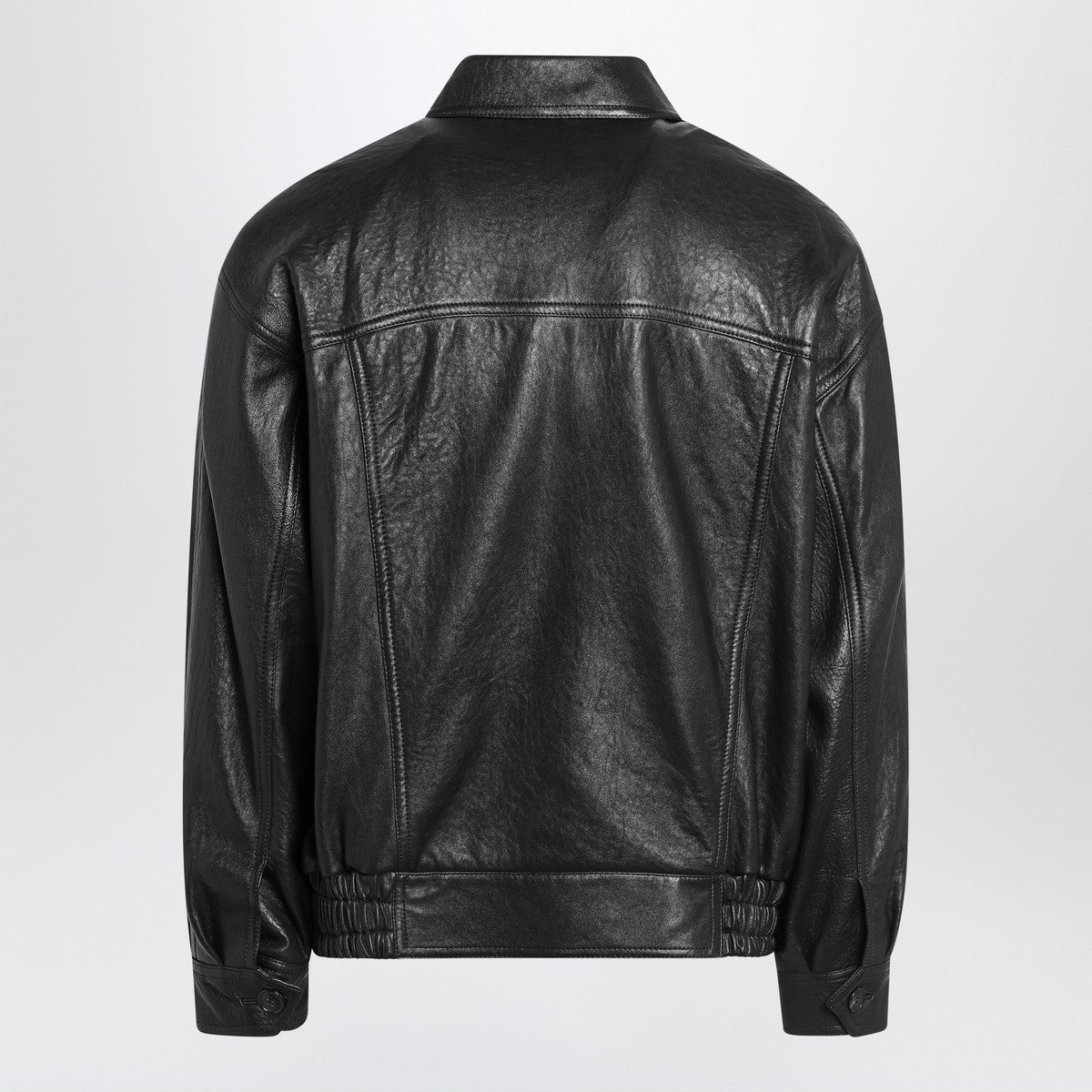 Saint Laurent Black balloon bomber jacket in leather Saint Laurent
