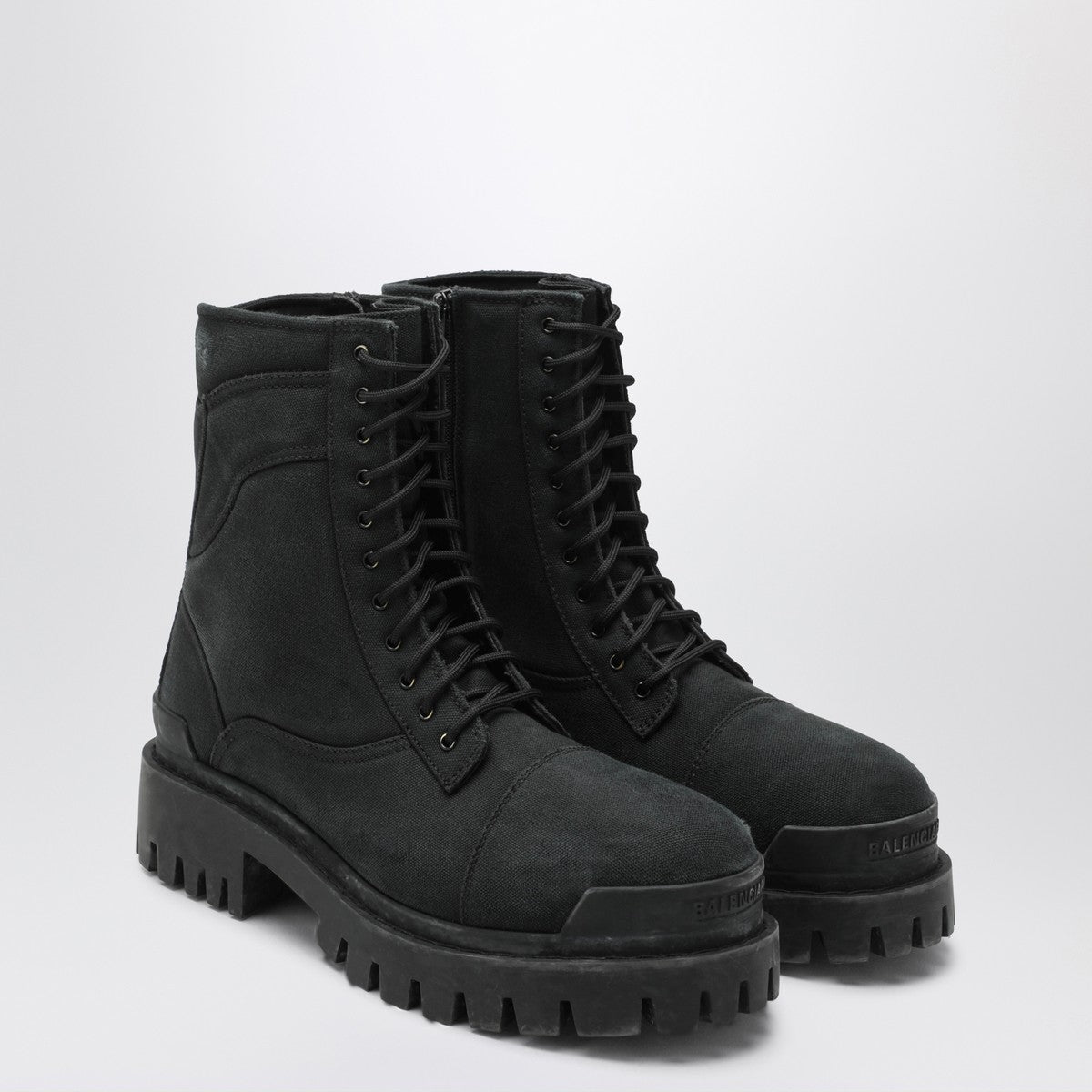 Balenciaga Black Combat Strike cotton-canvas boots Balenciaga