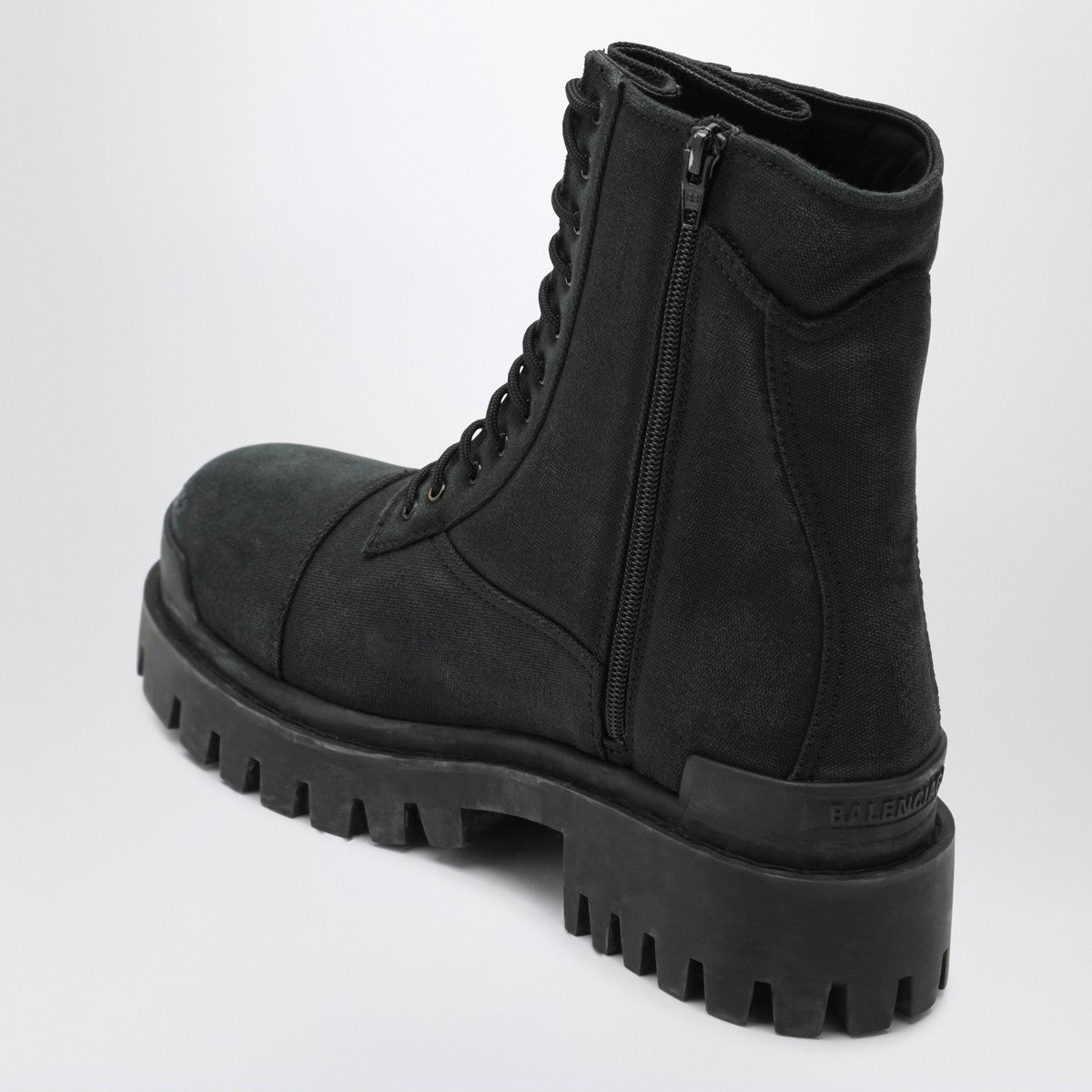 Balenciaga Black Combat Strike cotton-canvas boots Balenciaga