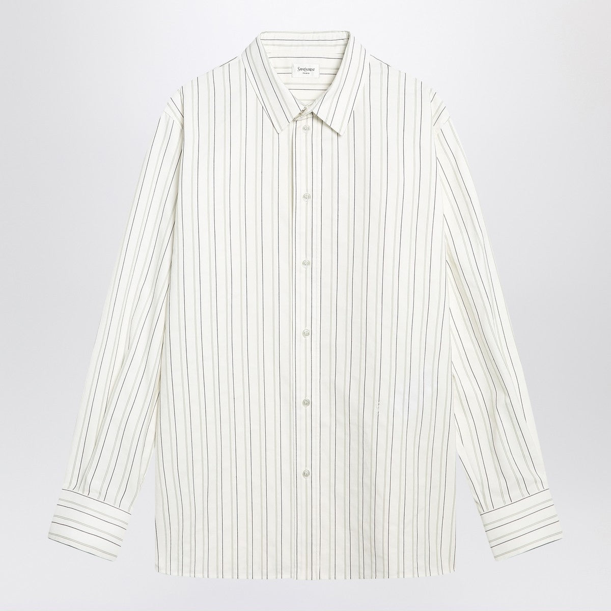 Saint Laurent White striped Cassandre shirt in cotton Saint Laurent